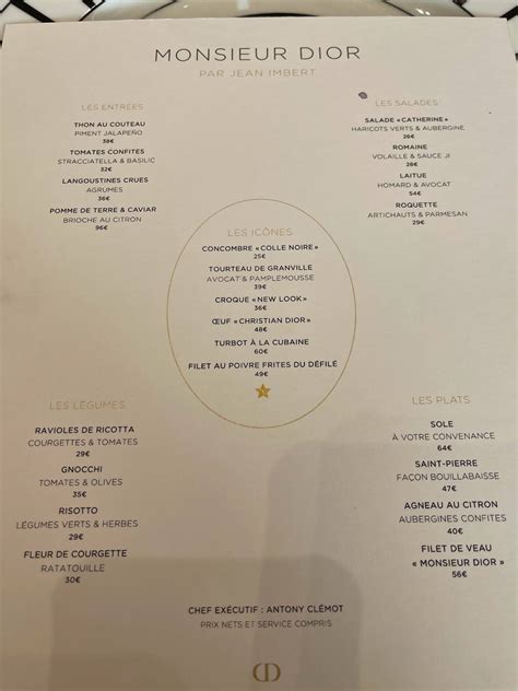 dior bar and lounge|monsieur Dior menu.